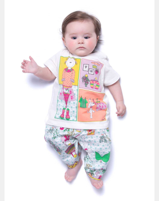 Pijama manga curta e calça