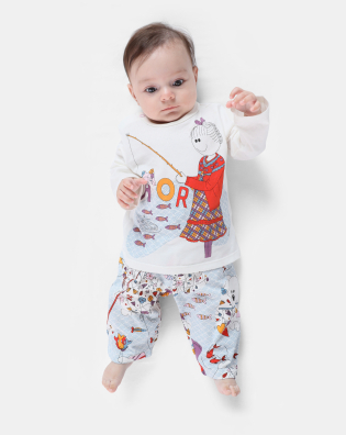 Pijama manga longa e calça        