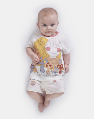 Pijama manga curta e short     