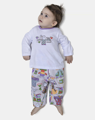 Pijama Feminino Bebe Manga Longa e Calça
