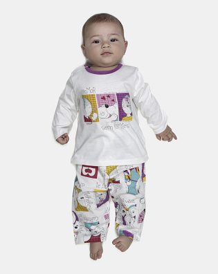 Pijama Feminino Bebe Manga Longa e Calça