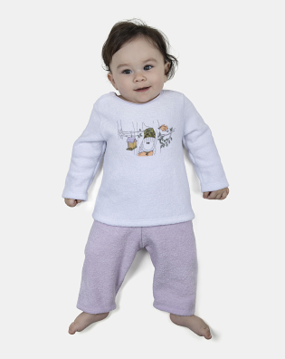 Pijama Feminino Bebe Manga Longa e Calça Plush