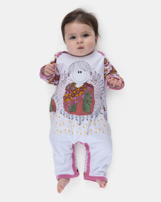 Homewear Macacão Manga Longa Bebê Menina Pat