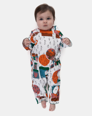 Loja sonhart Homewear Macacão Manga Longa Tic-Tac Bebê Menina Estampado