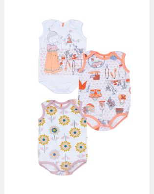 Kit Body Feminino Bebe Regata