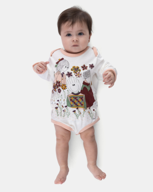  Kit Body Para Bebê Menina Manga Longa Pat e Annie