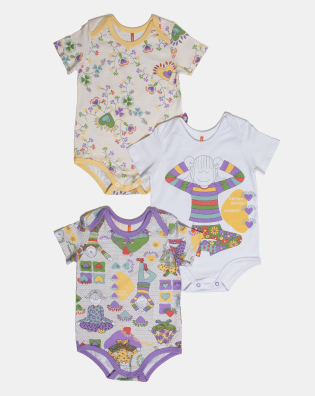 Kit Body Feminino Bebe Manga Curta