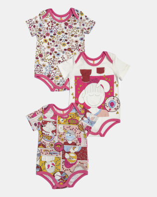 Kit Body Feminino Bebe Manga Curta