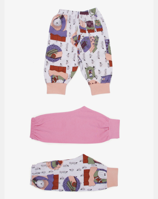 	 Kit Mijão Longo Sonhart Bebê Menina Estampados 3 Peças