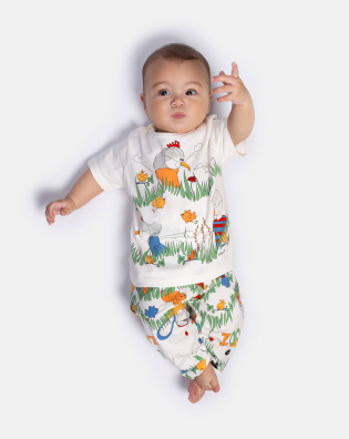 Pijama manga curta e calça