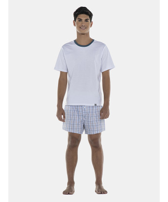 Pijama Masculino Adulto Manga Curta e Short Tricoline