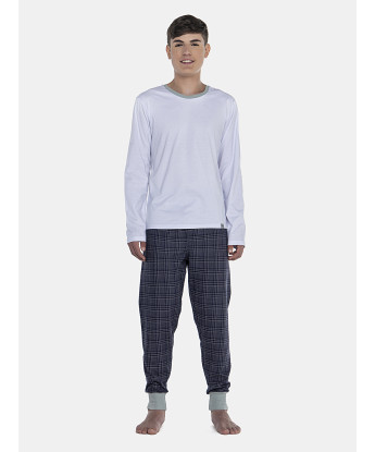 Pijama Masculino Adulto Manga Longa e Calça Flanelada Com Punhos