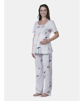 Pijama gestante manga curta e calça