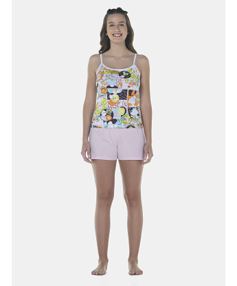 Pijama Feminino Adulto Alça e Short