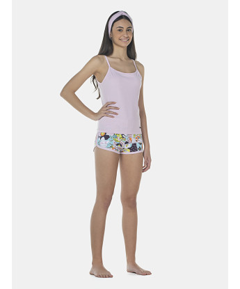 Pijama Feminino Adulto Alça e Short Cotton