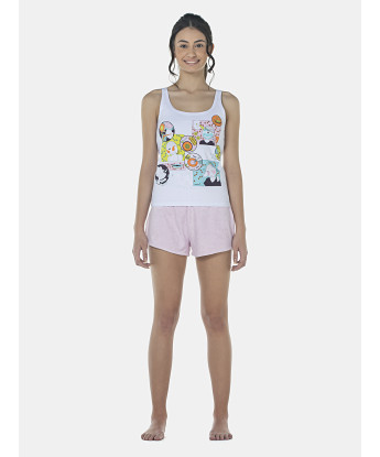 Pijama Feminino Adulto Regata e Short Atoalhado