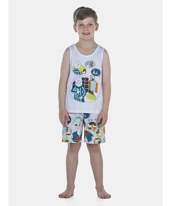 Pijama Masculino Kids  Regata e Bermuda