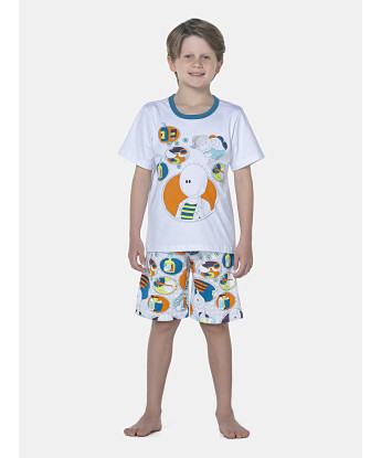 Pijama Masculino Kids Manga Curta e Bermuda