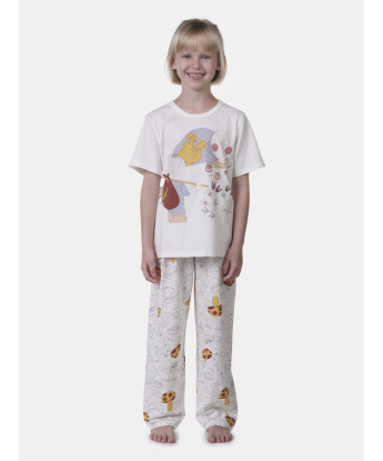 Pijama Infantil Feminino manga curta e calça