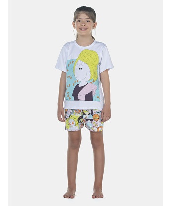 Pijama Feminino Kids Manga Curta e Short