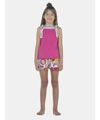 Pijama Feminino Kids Alça Amarração e Short