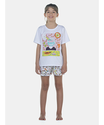 Pijama Feminino Kids Manga Curta e Short