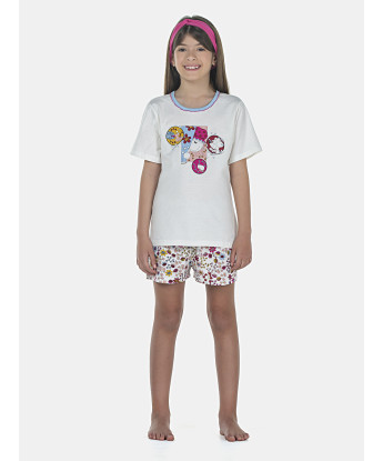 Pijama Feminino Kids Manga Curta e Short