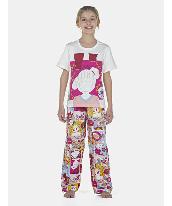 Pijama Feminino Kids Manga Curta e Calça