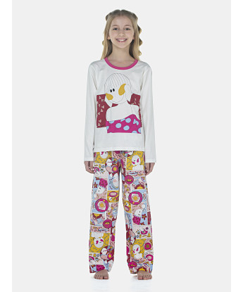 Pijama Feminino Kids Manga Longa e Calça