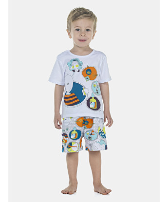 Pijama Masculino Baby Manga Curta e Bermuda