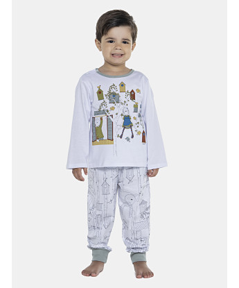 Pijama Masculino Baby Manga Longa e Calça Com Punhos