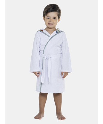 Roupão Masculino Baby Manga Longa Traspassado Com Capuz Atoalhado