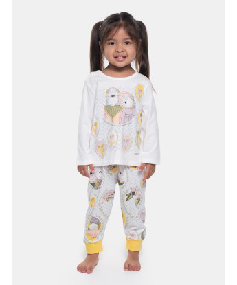 Pijama Infantil Feminino Manga Longa e Calça Pat e Annie
