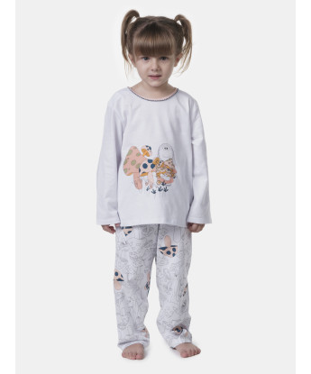Pijama Feminino Infantil Sonhart Longo e calça Estampa Annie