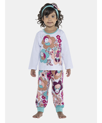 Pijama Feminino Baby Manga Longa e Calça Com Punhos