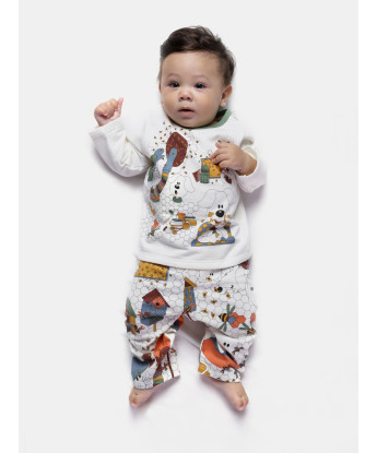 Pijama Bebê Menino manga longa Tic-Tac e calça Ted