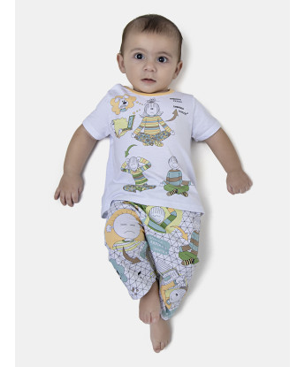 Pijama Masculino Bebe Manga Curta e Calça