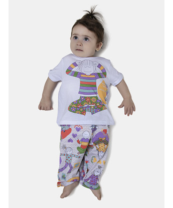 Pijama Feminino Bebe Manga Curta e Calça