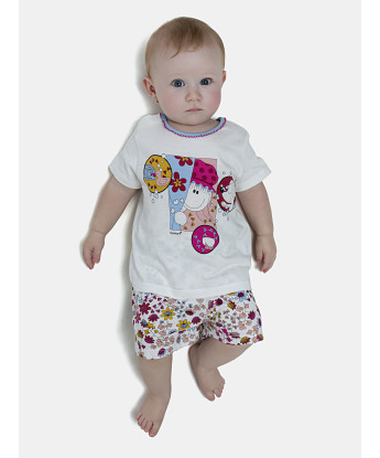 Pijama Feminino Bebe Manga Curta e Short