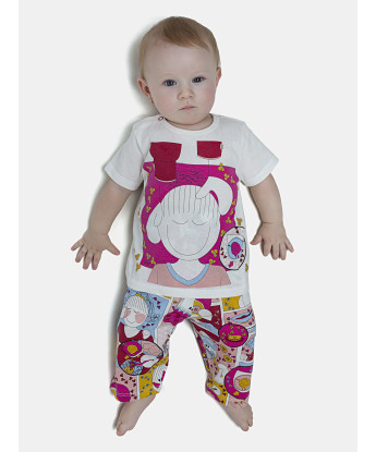 Pijama Feminino Bebe Manga Curta e Calça