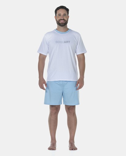 Pijama Masculino Adulto Manga Curta e Short