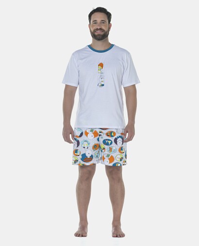 Pijama Masculino Adulto Manga Curta e Short