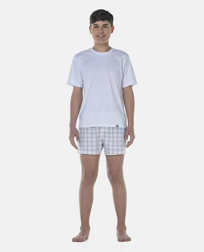 Pijama Masculino Adulto Manga Curta e Short Tricoline