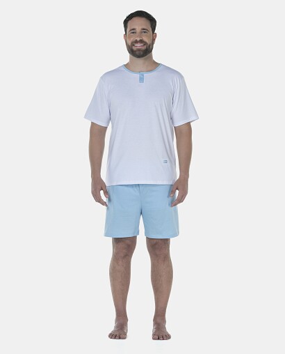Pijama Masculino Adulto Manga Curta e Short