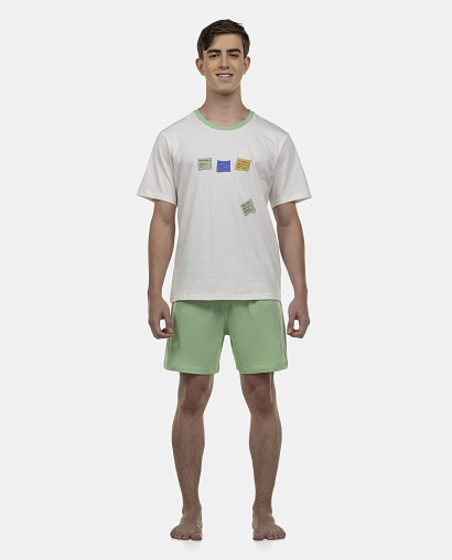 Pijama Masculino Adulto Manga Curta e Short