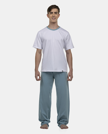 Pijama Masculino Adulto Manga Curta e Calça