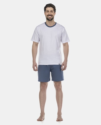 Pijama Masculino Adulto Manga Curta e Short