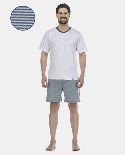 Pijama Masculino Adulto Manga Curta e Short