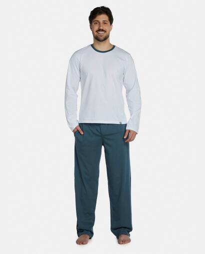 Pijama Masculino Adulto Manga Longa e Calça