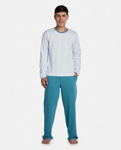 Pijama Masculino Adulto Manga Longa e Calça Moletinho